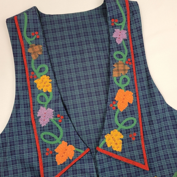 Handmade Fall Harvest Plaid Vest - Picture 3 of 12